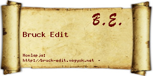 Bruck Edit névjegykártya
